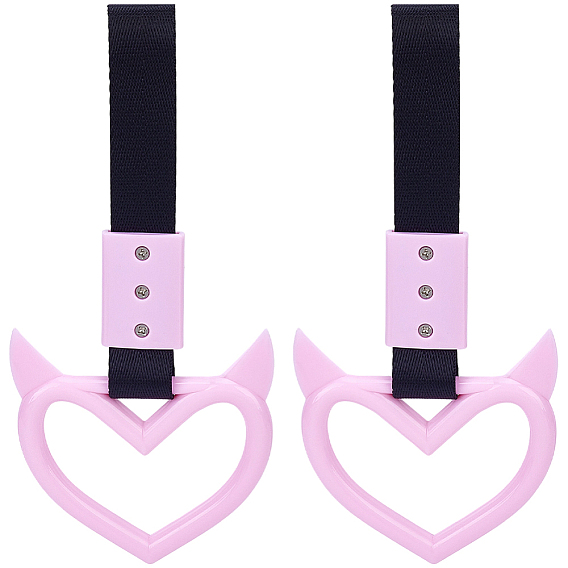 2шт. ABS пластиковое кольцо-предупреждающая ручка заднего бампера в форме сердца дьявола, отделка салона и экстерьера автомобиля