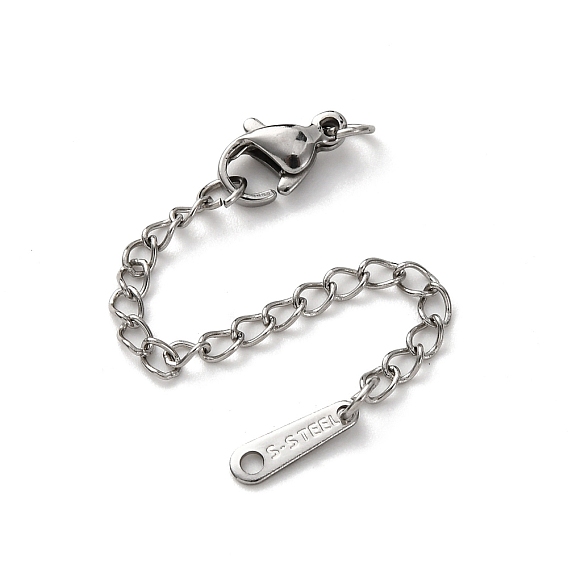 304 удлинитель бордюрной цепи из нержавеющей стали, Цепочки с застежками-карабинами и овальными подвесками.