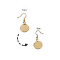 PandaHall Elite Brass Earring Hooks, with Blank Pendant Trays, Flat Round Setting for Cabochon