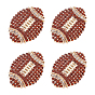 Broches en alliage de zinc et strass, de rugby, or