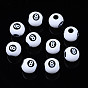 Opaque Acrylic Beads, Round with Number 8