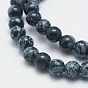 Natural Snowflake Obsidian Beads Strands, Round