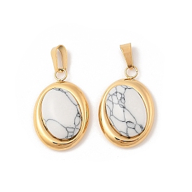 304 подвески из нержавеющей стали, овальные подвески из синтетического говлита, ионное покрытие (ip)