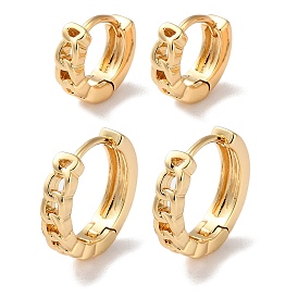 Curb Chain Shape Brass Hoop Earrings for Women