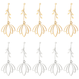 12 шт. 2 цвета ионное покрытие (ip) 201 большие подвески из нержавеющей стали, лазерная резка, с прыжковых колец, цветок