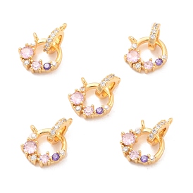 Кулоны из экологически чистой латуни с микропаве и кубическим цирконием, долговечный, без свинца, без кадмии и без никеля, реальный 18 k позолоченный