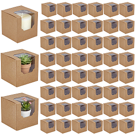 Boîtes cubiques en papier pour cupcakes avec fenêtre visible., coffret cadeau pour mini-gâteaux, pour les fournitures de cadeaux de fête