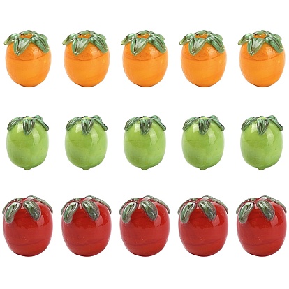 15Stück 3Farben handgefertigte Lampwork Emaille Perlen, Tomate