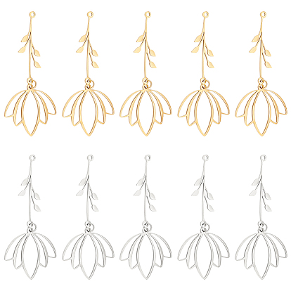 12 шт. 2 цвета ионное покрытие (ip) 201 большие подвески из нержавеющей стали, лазерная резка, с прыжковых колец, цветок