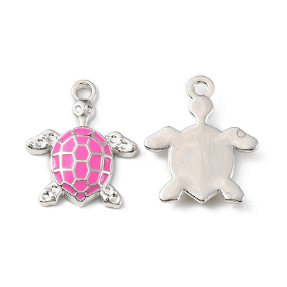 CCB Plastic Enamel Pendants, Platinum, Tortoise Charms