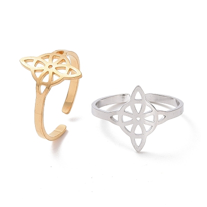 304 открытый манжет из нержавеющей стали с матросским узлом, ирландское полое широкое кольцо для женщин