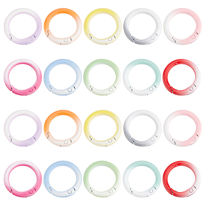 20 шт. 10 цвета градиент цвета цинковый сплав пружинные затворные кольца, два тона, круглые кольца