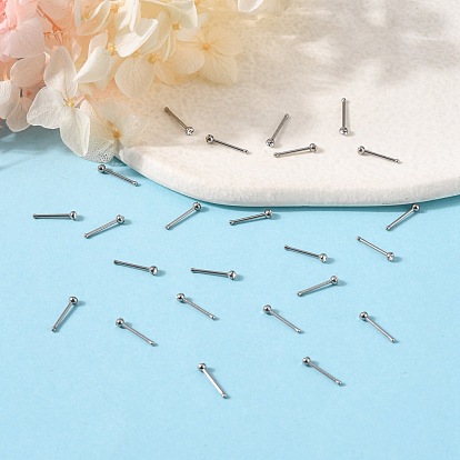 304 Stainless Steel Nose Studs, Nose Bone Rings Nose Piercing Jewelry, with Grade A Rhinestones, Stainless Steel Color