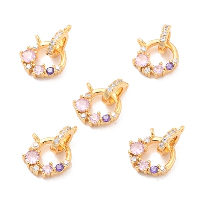 Кулоны из экологически чистой латуни с микропаве и кубическим цирконием, долговечный, без свинца, без кадмии и без никеля, реальный 18 k позолоченный