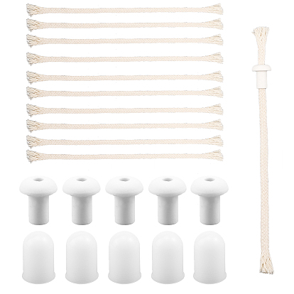 Аксессуары для ламп накаливания спиртовка, в том числе 10пластиковый колпачок лампы, 10шт. фитили из хлопкового шнура и 10шт. фарфоровый держатель фитиля