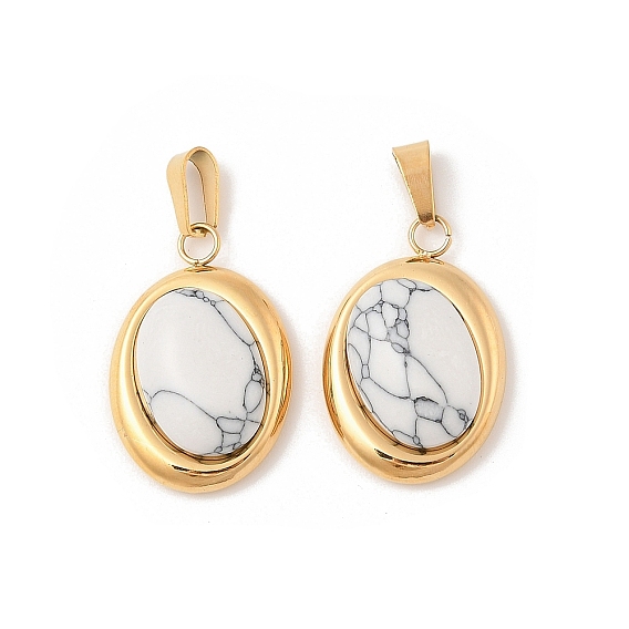 304 подвески из нержавеющей стали, овальные подвески из синтетического говлита, ионное покрытие (ip)