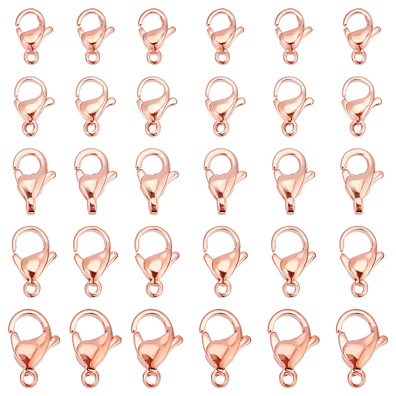 30Pcs 5 Style 304 Stainless Steel Lobster Claw Clasps