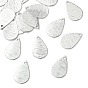 SHEGRACE Brass Pendants, Teardrop Charms, Stamping Blank Tag, Brushed Finish, Cadmium Free & Lead Free & Nickel Free
