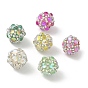 Сверкающие акриловые инкрустированные круглые бусины, с цепочками из страз и стеклом, для ручек с бусинами, брелки и украшения