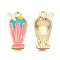Подвески из сплава , с эмалью, без кадмия и без свинца, золотой свет, мороженое