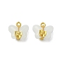 Light Gold Tone Alloy with Glass Charms, Butterfly Charm