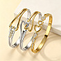Duo Tone 304 Stainless Steel Hinged Cuff Bangles for Women, Heart