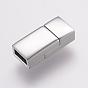 304 Stainless Steel Magnetic Clasps with Glue-in Ends, Ion Plating (IP), Rectangle