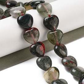 Natural African Bloodstone Beads Strands, Heart