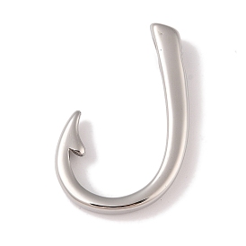 304 Stainless Steel Hook Clasps, Fish Hook Charms, For Leather Cord Bracelets Making, Hook, Polished