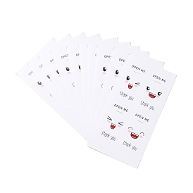 Merci stickers, rectangle stickers, autocollants d'étiquette adhésive, avec un joli motif de visage