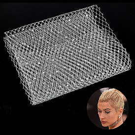 Тюль из полиэстера, со стразами, сделать головной убор невесты и фату своими руками