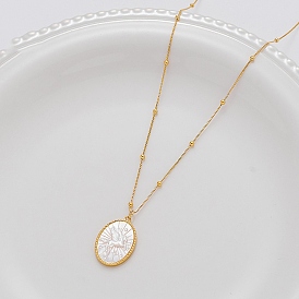 Ожерелья с подвеской в виде лошади из натуральной белой ракушки в латуни для женщин