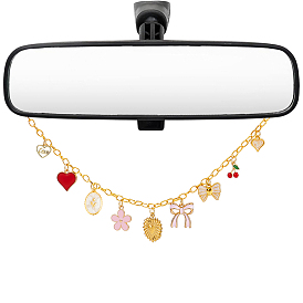 Décorations pendantes en aluminium, avec des pendantifs en alliage d'émail, pour les ornements suspendus de voiture