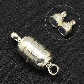 Латунные магнитные застежки с петлями, без никеля , овальные, 15x5.5 мм, отверстие : 1.2 мм