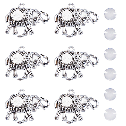 Набор для самостоятельного изготовления подвески в виде слона в виде пустого купола, в том числе подвеска из сплава в форме кабошона, Кабошоны из стекла