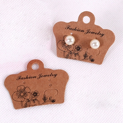 Kraft Paper Earring Display Cards, Crown