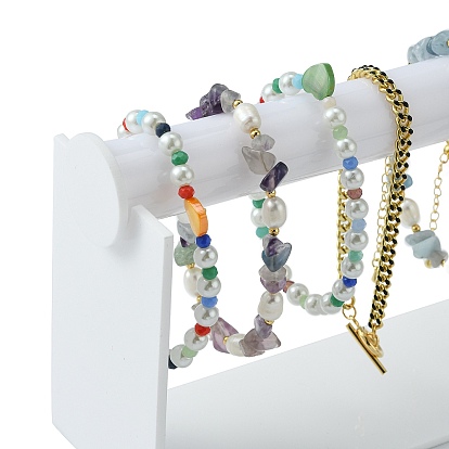 Organic Glass Bracelet Displays, with Acrylic, 20.2x6x12cm