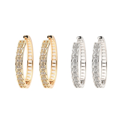 Messing micro pave zirkonia ohrreifen, Karrees