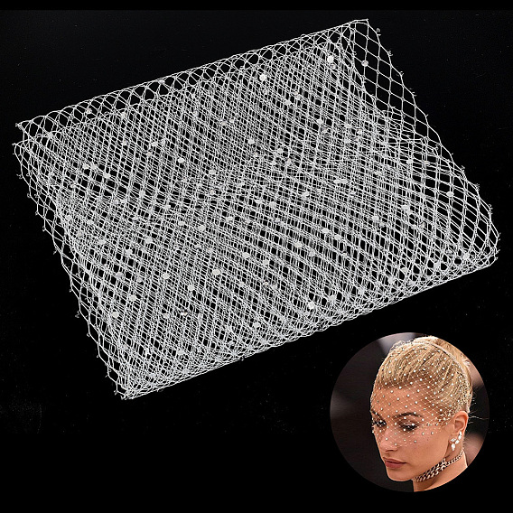 Тюль из полиэстера, со стразами, сделать головной убор невесты и фату своими руками