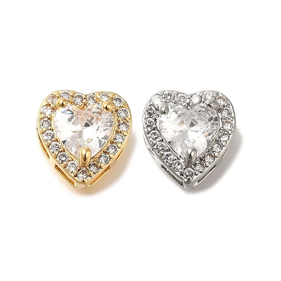 Латунные микро проложить кубического циркония подвески, без кадмия, без никеля и без свинца, сердце прелести