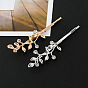 Alloy Rhinestone Hair Bobby Pins, Branch