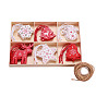 Wooden Ornaments, Christmas Tree Hanging Decorations, with Jute Twine, for Christmas Party Gift Home Decoration