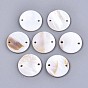 Freshwater Shell Links Connectors, Flat Round