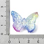 Spray Painted Resin Decoden Cabochons, with Paillette/Glitter Sequins, Butterfly