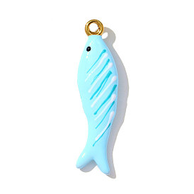 304 нержавеющей стальной эмали подвески, рыбы прелести, ионное покрытие (ip), реальный 18 k позолоченный