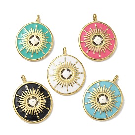 304 нержавеющей стальной эмали подвески, овальный с узором в виде звезды, реальный 18 k позолоченный