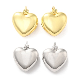 Brass Heart Hoop Earrings for Women