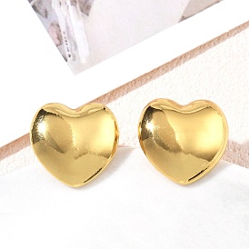 304 boucles d'oreilles en acier inoxydable pour femmes, cœur