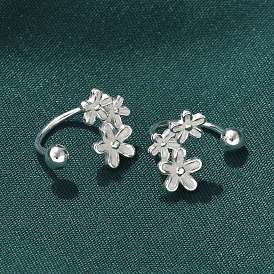 S999 серьги-гвоздики из стерлингового серебра для женщин, цветок