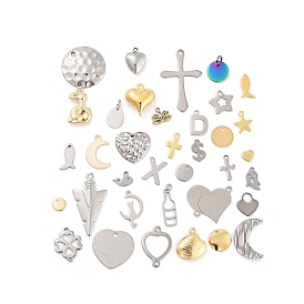 Stainless Steel Pendants & Connector Charms, Mixed Shapes